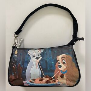 Disney Black Shoulder Bag with Lady and the Tramp Graphic